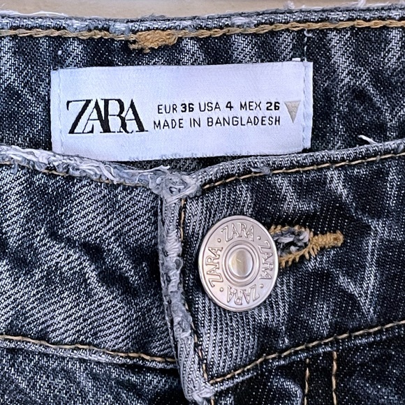 ZARA classic fit acid wash mom jeans, ankle, 1990s style, 100% cotton, size 4 - Picture 7 of 11